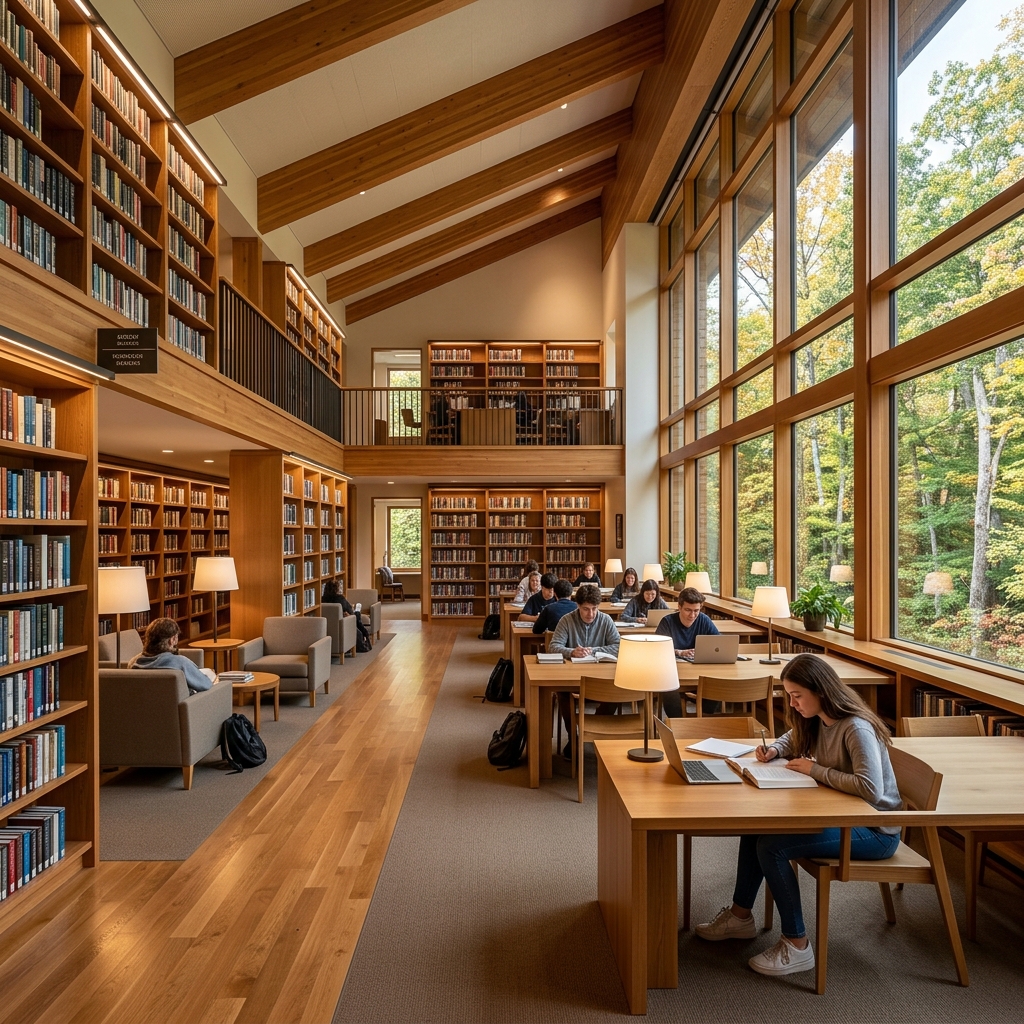Extensive library & peaceful study spots